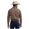 112381649 Wrangler Men's Wrinkle Resist Long Sleeve Snap Shirt - Brown Plaid