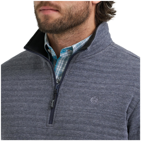 112381929 Wrangler Men's George Strait Knit 1/4 Zip Pullover - Blue