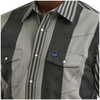 112381996 Wrangler Men's Brushpopper Classic Fit Long Sleeve Snap Shirt - Black & Grey