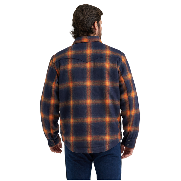 112382020 Wrangler Men's Quilted Lined Flannel Shirt Jacket - Night Sky