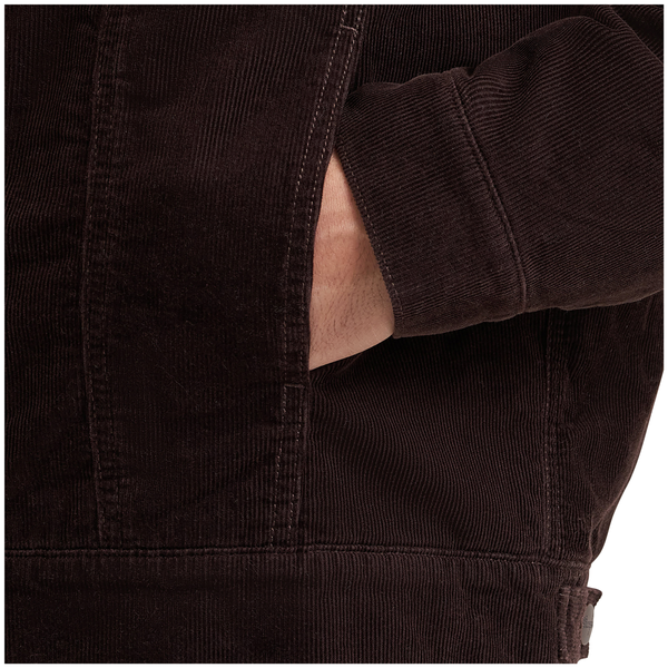 112382099 Wrangler Men's Sherpa Lined Corduroy Jacket - Black Coffee