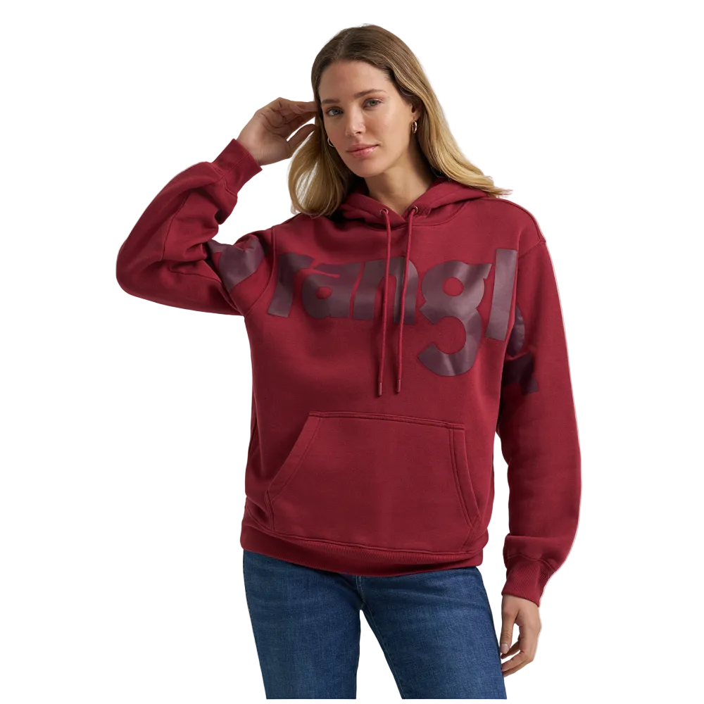 112382644 Wrangler Women's Retro Punchy Logo Hoodie - Burgundy
