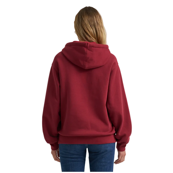 112382644 Wrangler Women's Retro Punchy Logo Hoodie - Burgundy