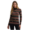 112382649 Wrangler Women's Retro Punchy Mock Neck Shirt - Brown