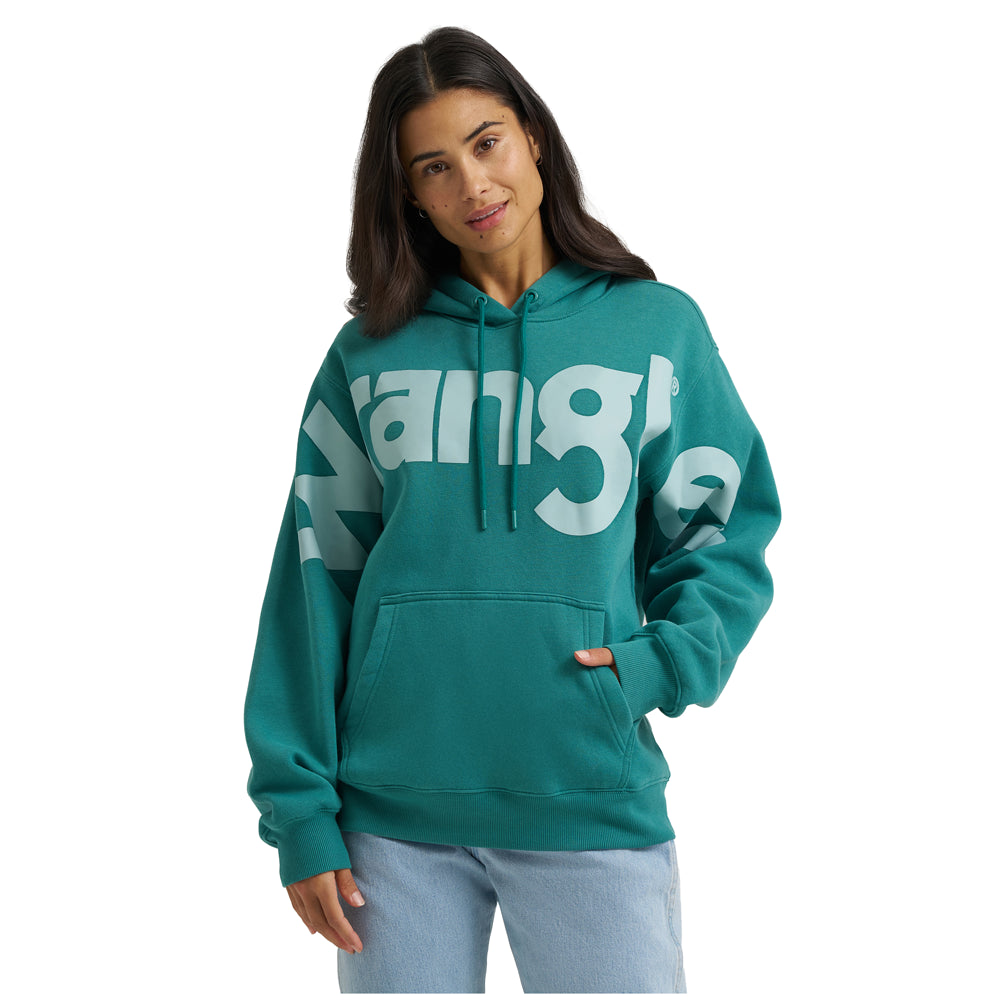 112382680 Wrangler Women's Retro Vintage Logo Hoodie - Turquoise