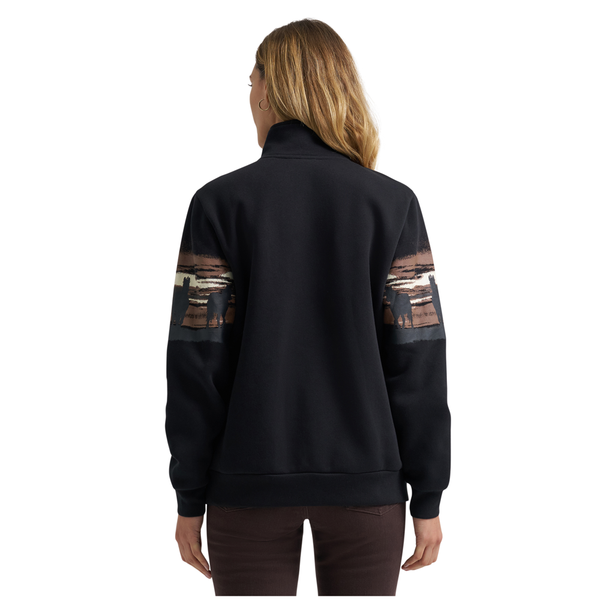 112382737 Wrangler Women's  Retro® Punchy 1/4 Zip Sweatshirt - Black