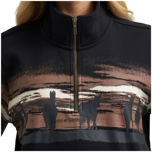 112382737 Wrangler Women's  Retro® Punchy 1/4 Zip Sweatshirt - Black