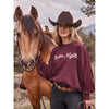 112382793 Wrangler X Lainey Wilson Women's Rodeo Nights Sweatshirt - Burgundy