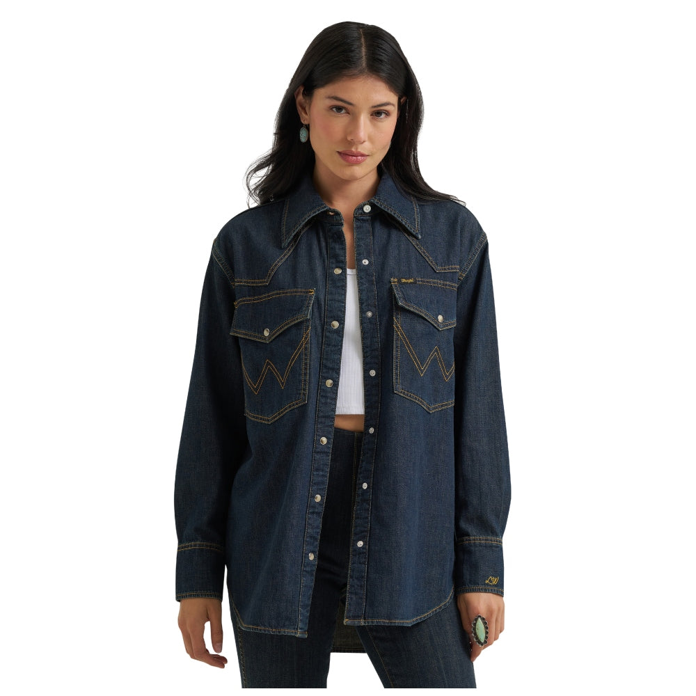 112382838 Wrangler X Lainey Wilson Women's Boyfriend Denim Top - Sandrider