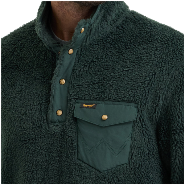 112382940 Wrangler Men's 1/4 Snap Pullover - Darkest Spruce