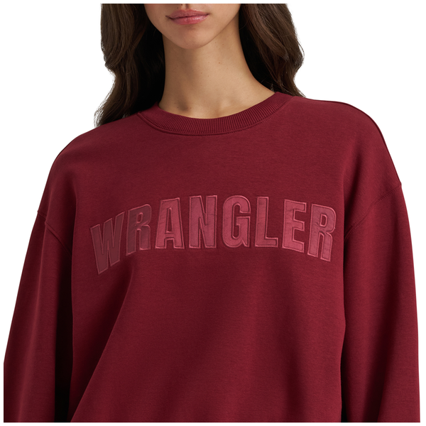 112384039 Wrangler Women's Oversized Fit Canyon Pullover - Cabernet