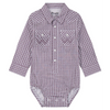 112384756 Wrangler Baby Boy Long Sleeve Bodysuit - Purple/Grey