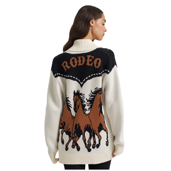 112385332 Wrangler Women's Retro Vintage Sweater Cardigan - White