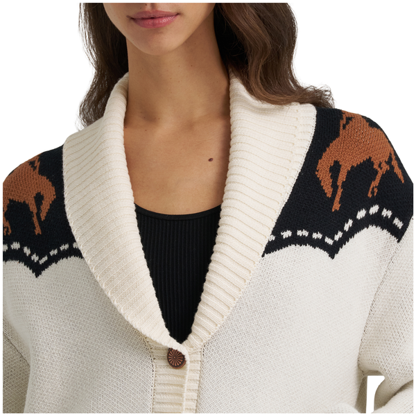 112385332 Wrangler Women's Retro Vintage Sweater Cardigan - White