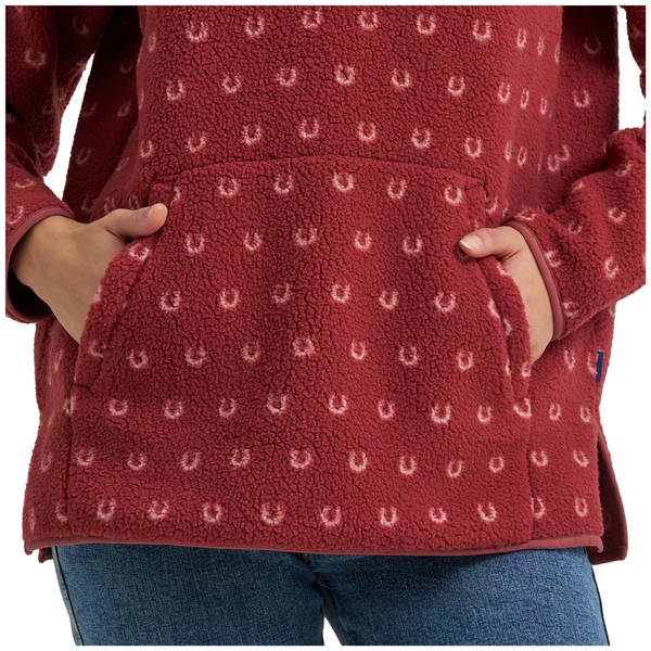 112385334 Wrangler Women's Retro Americana Sherpa 1/4 Zip Pullover - Rose