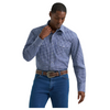 112385338 Wrangler Men's Classic Fit Wrinkle Resist Long Sleeve Snap Shirt - Blue