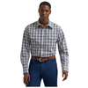112385339 Wrangler Men's Classic Fit Wrinkle Resist Long Sleeve Snap Shirt - Grey