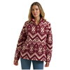 112385382 Wrangler Women's Retro Vintage Sherpa 1/4 Zip Pullover - Burgundy
