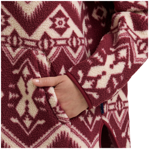 112385382 Wrangler Women's Retro Vintage Sherpa 1/4 Zip Pullover - Burgundy