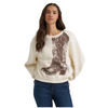 112385399 Wrangler Women's Retro Vintage Oversized Cropped Sweatshirt - Cream