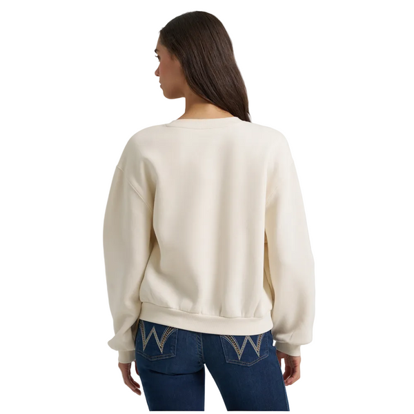 112385399 Wrangler Women's Retro Vintage Oversized Cropped Sweatshirt - Cream