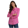 112385414 Wrangler Women's Retro Western Dress Snap Shirt - Pink Stripe
