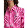112385414 Wrangler Women's Retro Western Dress Snap Shirt - Pink Stripe