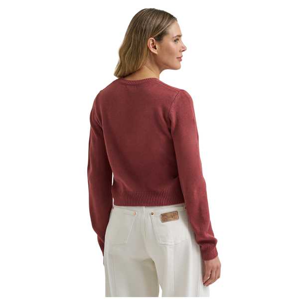 112385416 Wrangler Women's Retro Americana Crew Neck Sweater - Rose