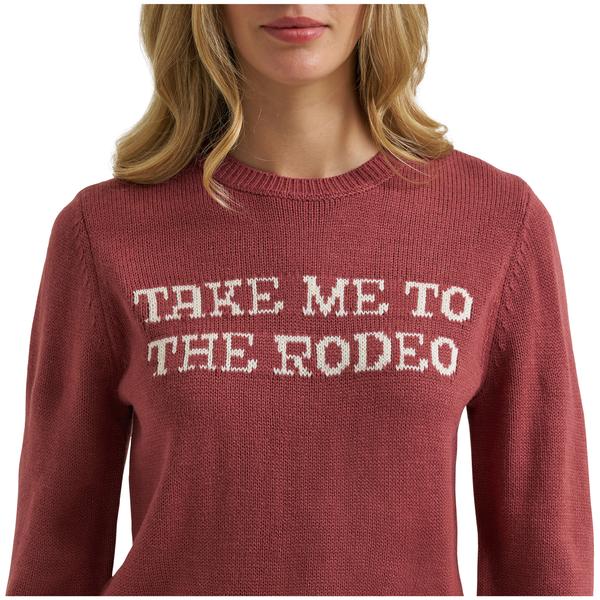 112385416 Wrangler Women's Retro Americana Crew Neck Sweater - Rose