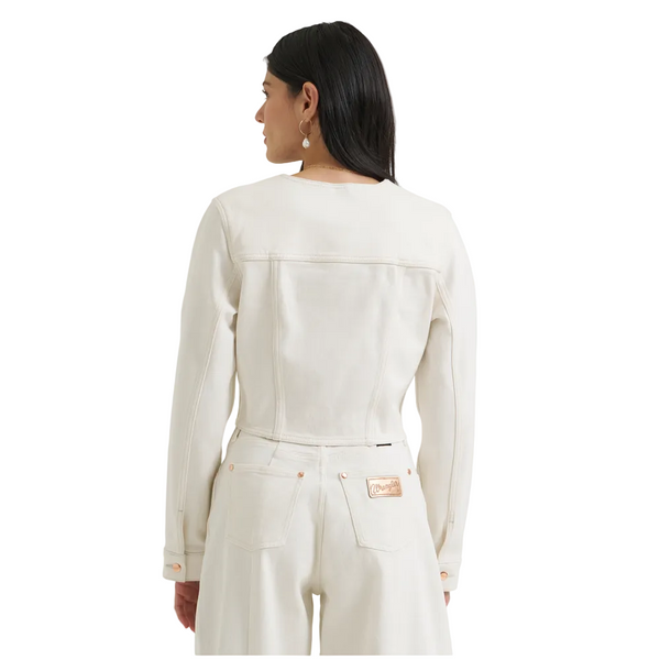 112385568 Wrangler Lainey Wilson Long Sleeve Denim Top - White