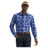 112385597 Wrangler Men's Retro Long Sleeve Modern Fit Shirt - Blue