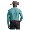 112385603 Wrangler Men's Retro Long Sleeve Modern Fit Shirt - Turquoise