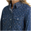 112385708 Wrangler Women's Retro Americana Denim Vintage Long Sleeve Snap Shirt