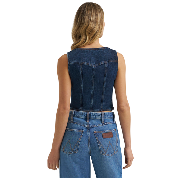 112385709 Wrangler Women's Retro Americana Denim Bustier Vest