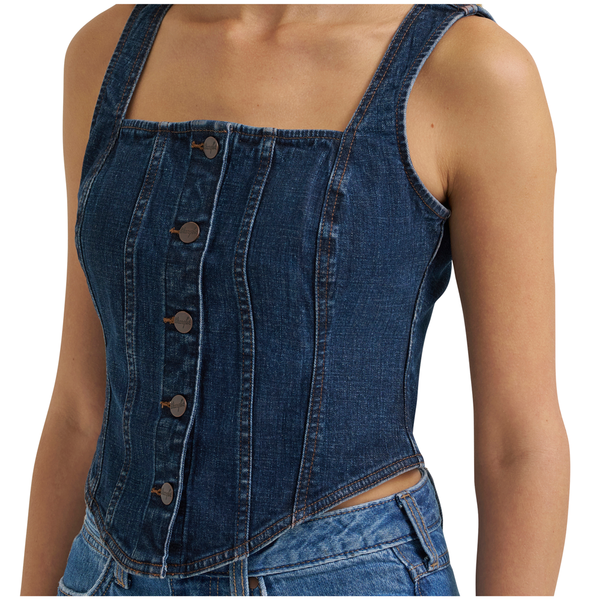 112385709 Wrangler Women's Retro Americana Denim Bustier Vest