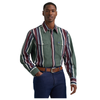 112385788 Wrangler Men's Classic Fit Vintage Inspired Brushpopper Long Sleeve Shirt - Green Multi Stripe