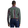 112385788 Wrangler Men's Classic Fit Vintage Inspired Brushpopper Long Sleeve Shirt - Green Multi Stripe