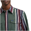 112385788 Wrangler Men's Classic Fit Vintage Inspired Brushpopper Long Sleeve Shirt - Green Multi Stripe