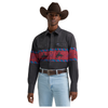 112385790 Wrangler Men's Classic Fit Vintage Inspired Long Sleeve Shirt - Black