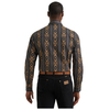 112385791 Wrangler Men's Checotah Dress Classic Fit Western Long Sleeve Snap Shirt - Brown/Black