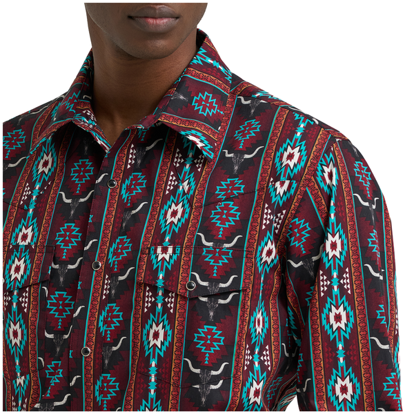 112385793 Wrangler Men's Checotah Dress Classic Fit Western Long Sleeve Snap Shirt - Multicolor