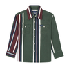 112385823 Wrangler Boys' Vintage Inspired Brushpopper Classic Fit Long Sleeve Snap Shirt - Green Multi Stripe