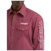112385927 Wrangler Men's Classic Fit Long Sleeve Logo Snap Shirt - Red Print