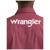 112385927 Wrangler Men's Classic Fit Long Sleeve Logo Snap Shirt - Red Print