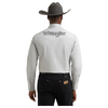 112385928 Wrangler Men's Classic Fit Long Sleeve Logo Snap Shirt - Grey