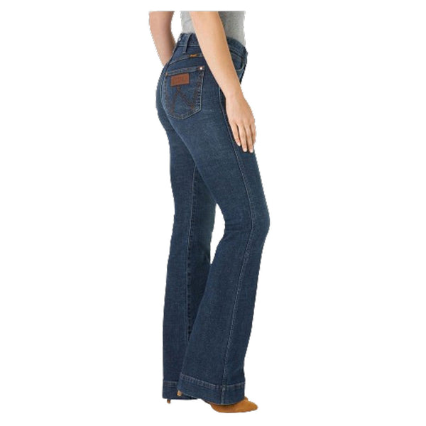 11MPEPS Wrangler Women's Premium Green Retro High Rise Trouser Jean - Sara