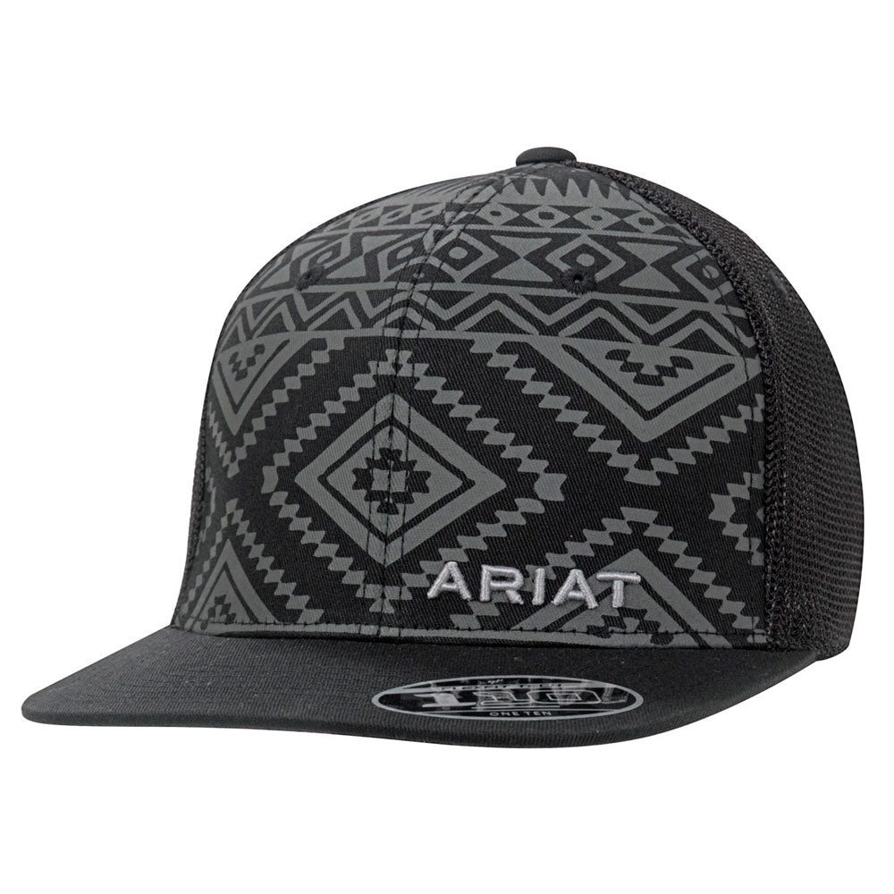 1508701 Ariat Men's F110 Ball Cap - Aztec Black/Grey