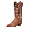 20014 Laredo Womens Serenade Wide Calf Snip Toe Cowboy Boot - Brown with Studs
