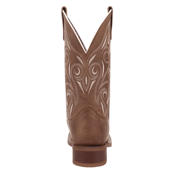 2038 Laredo Women's Spurred Wide Square Toe Cowboy Boot - Tan