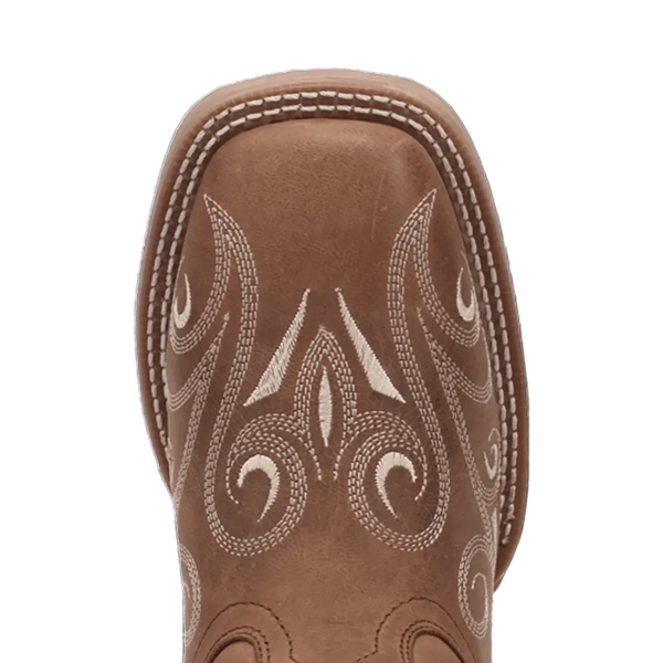2038 Laredo Women's Spurred Wide Square Toe Cowboy Boot - Tan